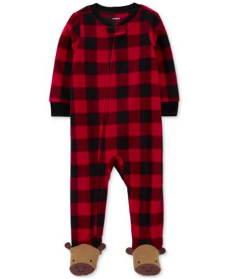 Carter's - Baby One-Piece Buffalo-Check Fleece Footed Pajamas