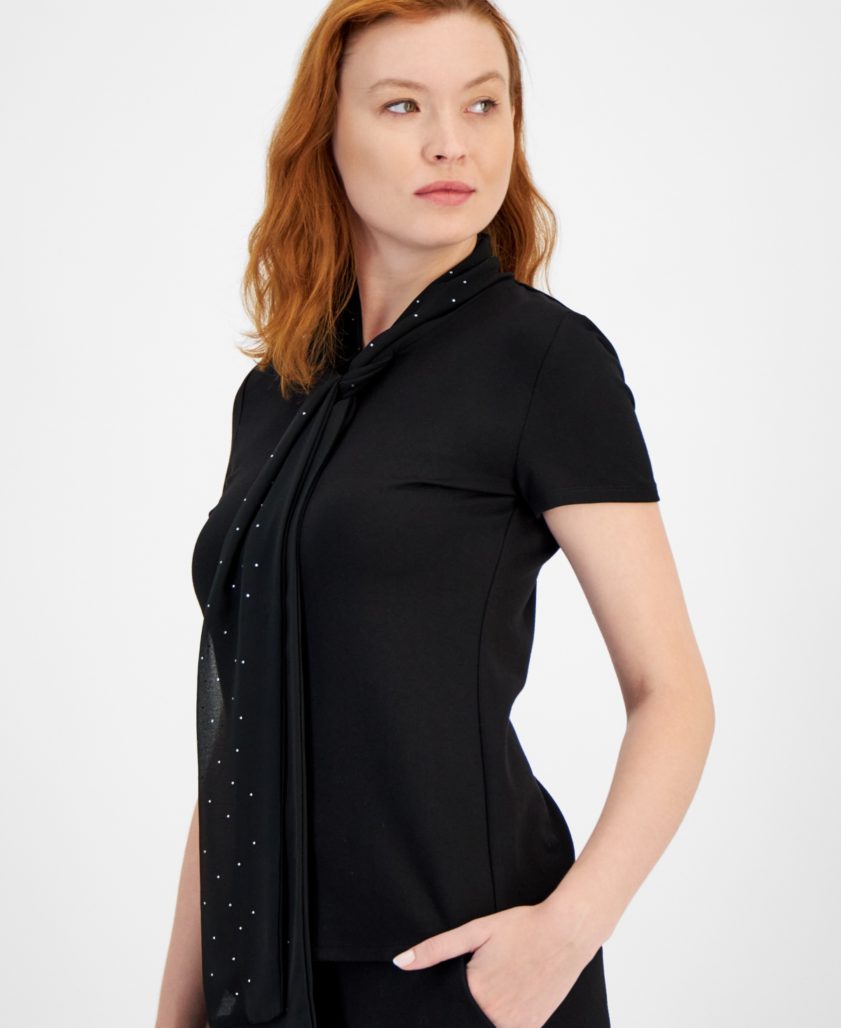 Anne Klein Women's Serenity Mixed Media Top