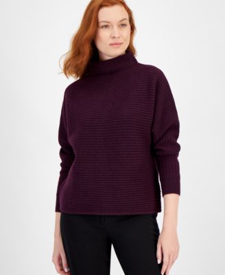 Anne Klein - Women's Ribbed Knit Mock Neck Sweater