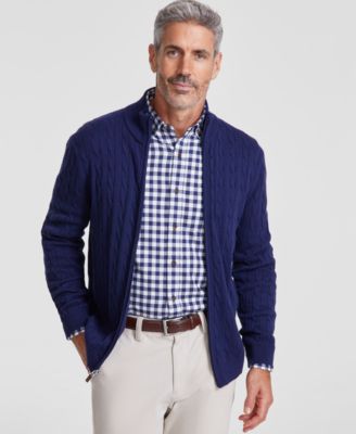 Men's Cable-Knit Full-Zip Sweater