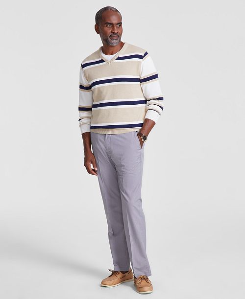 alfani Club Room Men's Mixed Stripe V-Neck Sweater Created for Macy's Men's Fashion & Accessories