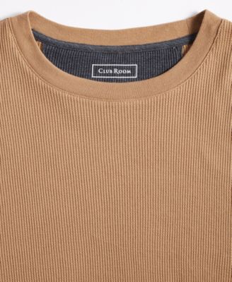 Men's Thermal Long-Sleeve Ribbed Crewneck Sweater, Created for Macy's