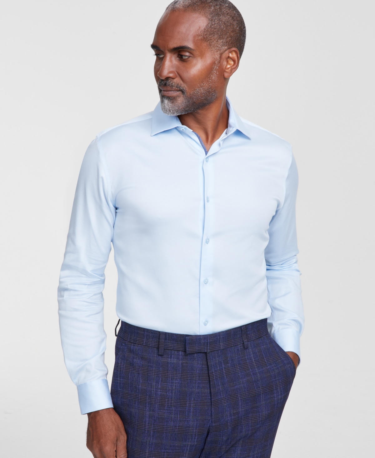 Men's Spread-Collar Sateen Dress Shirt, Created for Macy's - Mauve Orchid