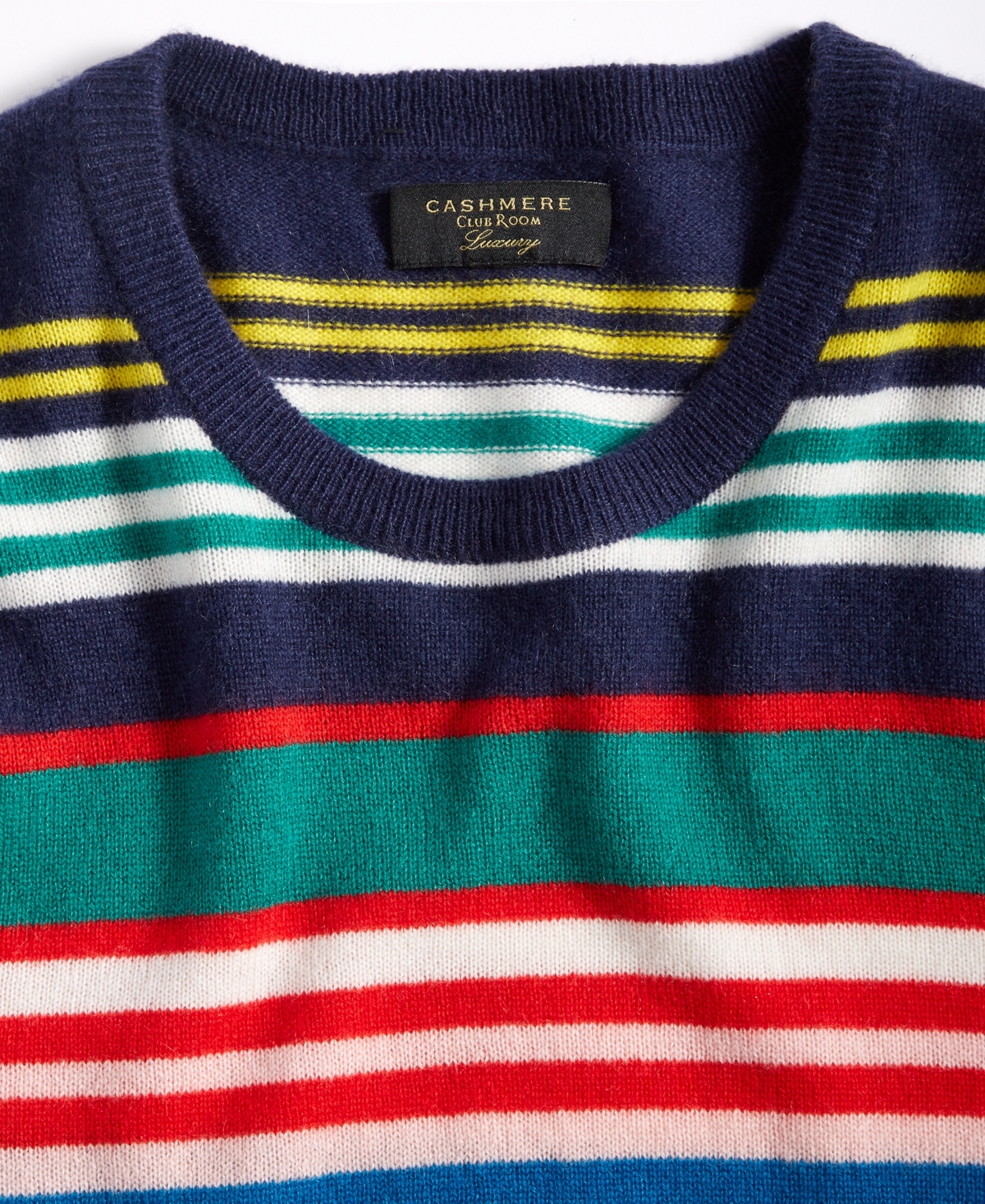 Club Room Men's Printed Stripe Cashmere Crewneck Sweater, Created for Macy's