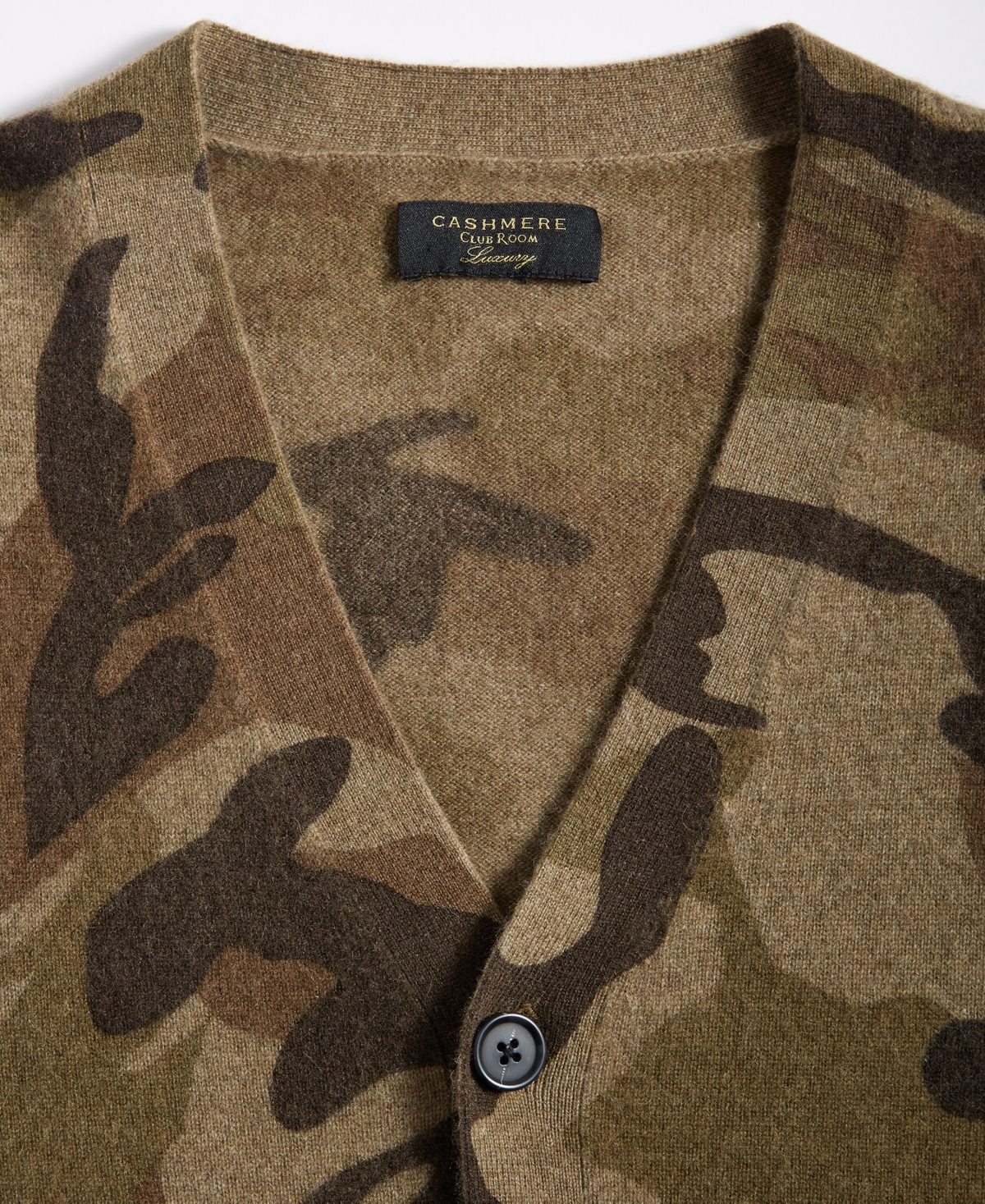 Club Room Men's Camo V-Neck Cashmere Cardigan Sweater, Created for Macy's