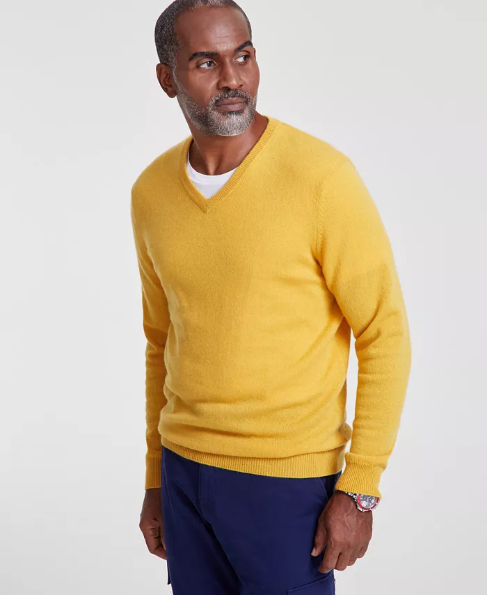 Men's 100% Cashmere V-Neck Sweater