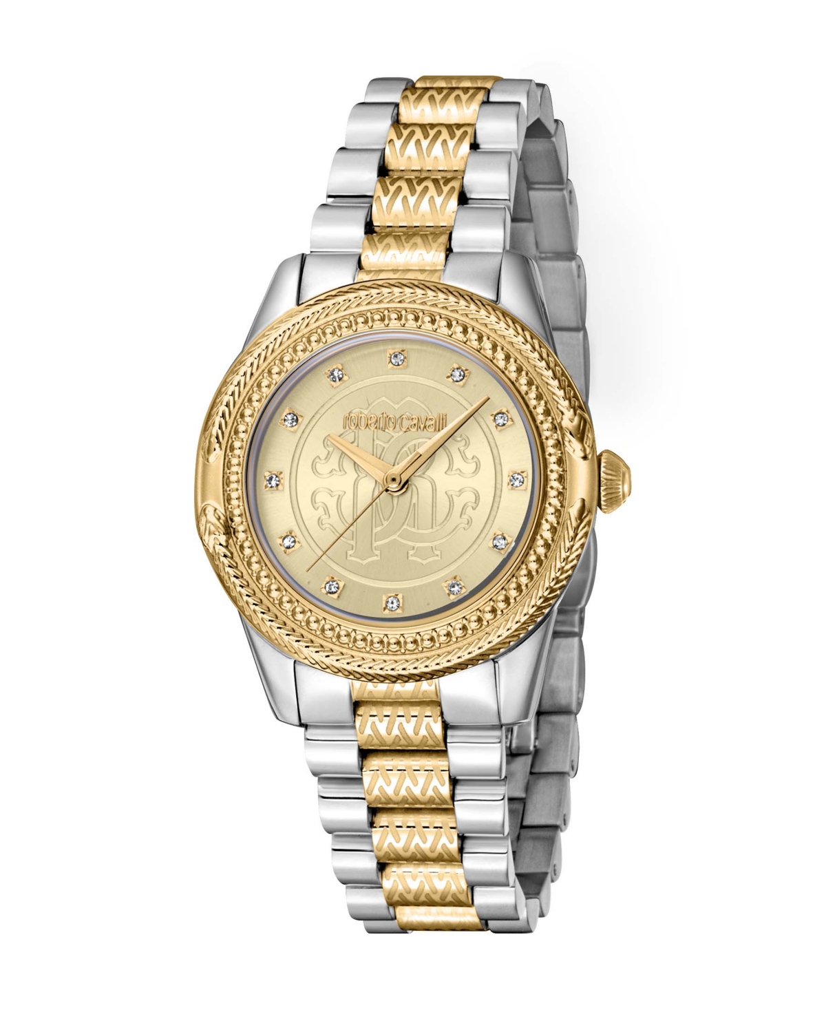 Roberto Cavalli Women's Quartz Two-tone Stainless Steel Watch 32mm In Silver