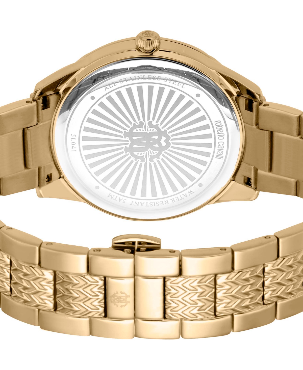 ROBERTO CAVALLI WOMEN'S QUARTZ GOLD-TONE STAINLESS STEEL WATCH 40MM 