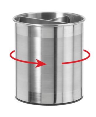 7&amp;quot; Jumbo Stainless Steel Rotating Utensil Holder with Removable Divider