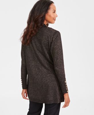 Women's Open-Front Metallic Cardigan, Created for Macy's