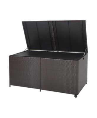 175 Gallon Outdoor Storage Box with Universal Wheels and Zippered Liner