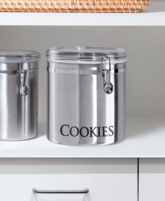 150oz Jumbo Stainless Steel &amp;quot;Cookies&amp;quot; Clamp Canister