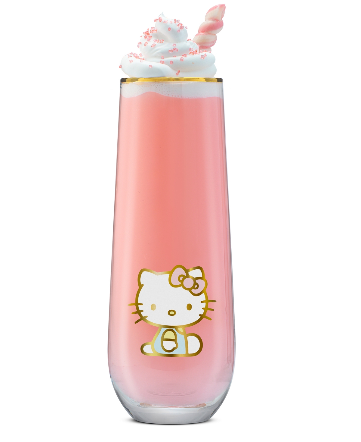 Joyjolt Hello Kitty Stay Gold Stemless Flutes, Set Of 4 In Multi