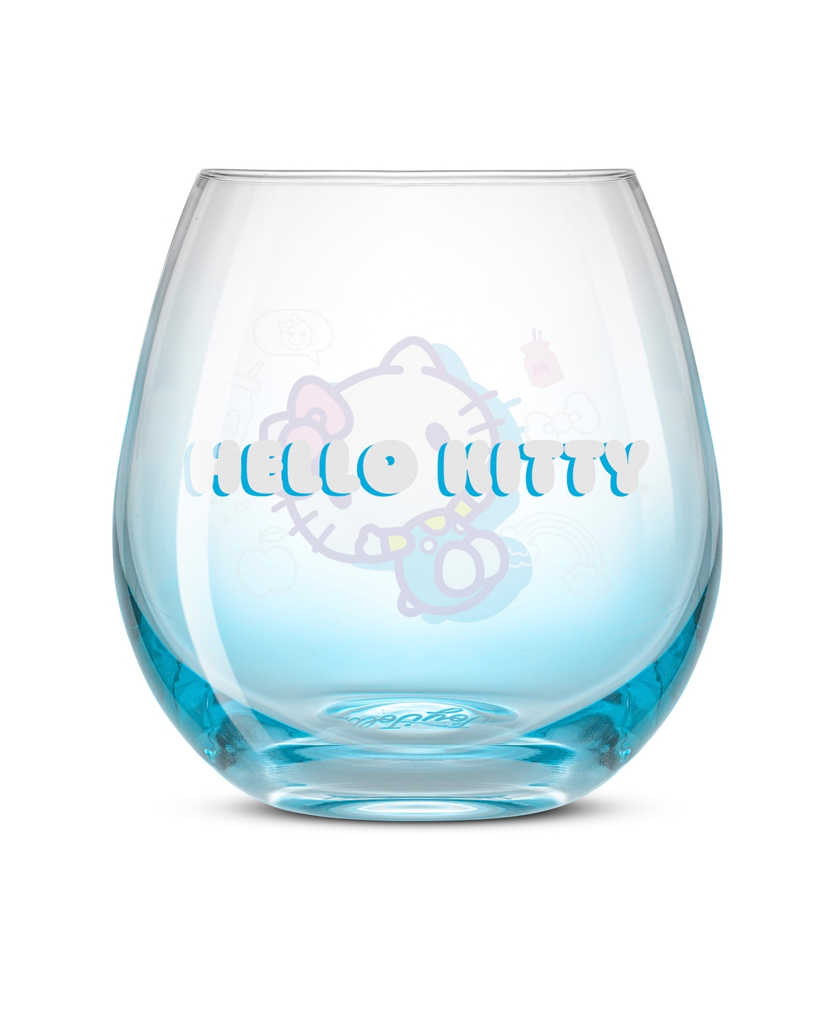 JOYJOLT HELLO KITTY AND FRIENDS ABOVE THE CLOUDS STEMLESS DRINKING GLASSES, SET OF 4 