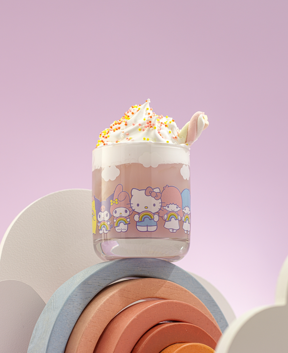 Shop Joyjolt Sanrio Hello Kitty Short Glasses, Set Of 4 In Multi