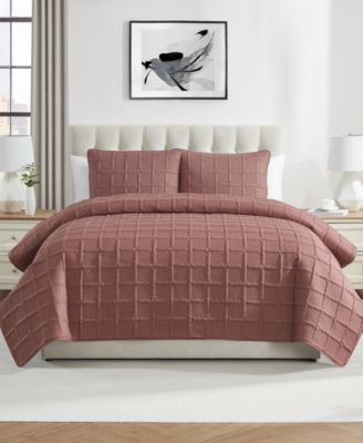 Solid Square 3-Piece Quilt Set, King