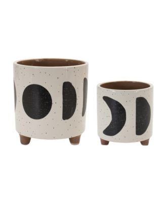 Enhance Your Space with a Set of 2 Footed Stone Planters - Classic