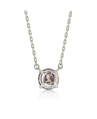 Suzy Levian Sterling Silver Sapphire Solitaire Necklace