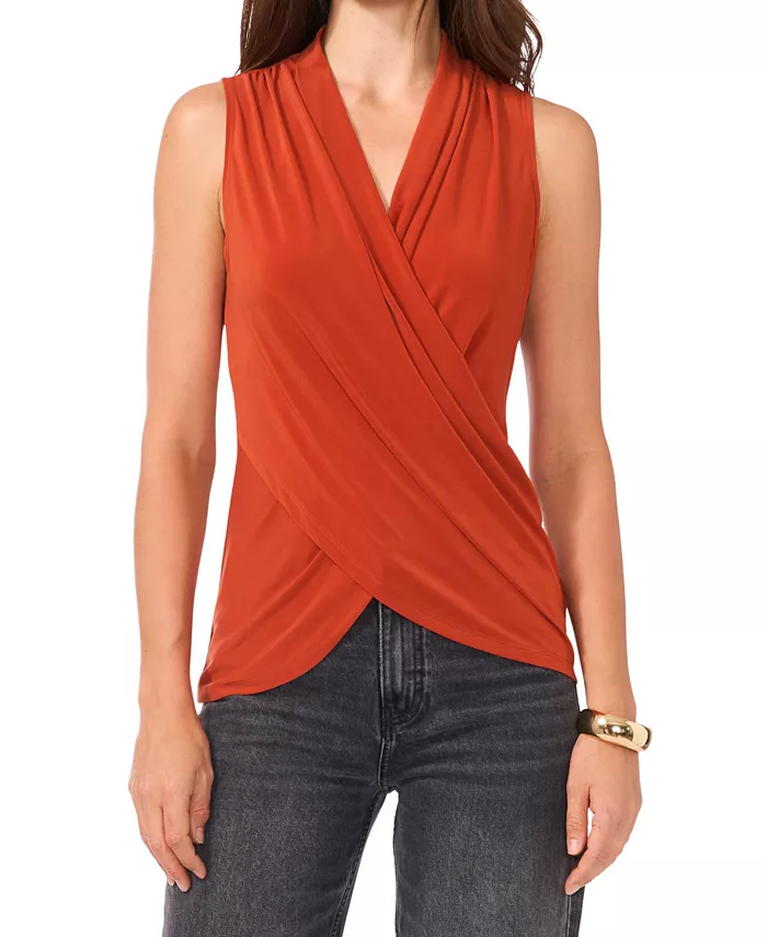Women's Crossover Wrap-Front Sleeveless Top - thumbnail 6