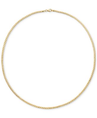 Polished Serpentine Link 18" Chain Necklace in 14k Gold