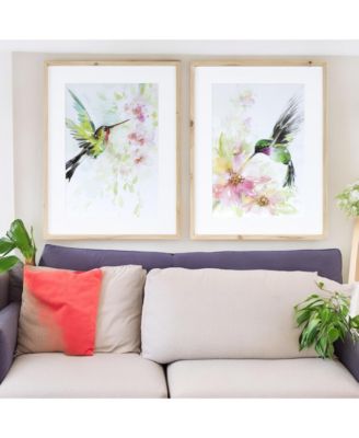 Hummingbird Watercolor Wall Art – Set of 2 Nature-Inspired Prints for Home or Office Decor