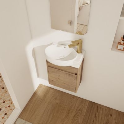 16" Bathroom Vanity with Sink and Soft-Close Doors for Small Spaces