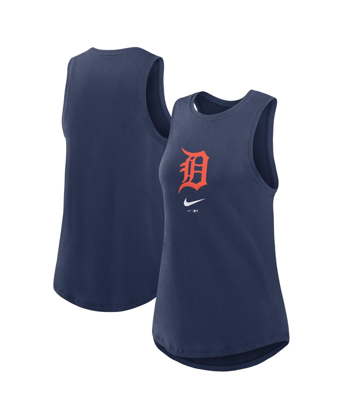 Nike Women's Navy Detroit Tigers Legacy Icon High Neck Fashion Tank Top In Navy
