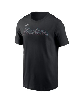 Men's Black Miami Marlins Fuse Wordmark T-Shirt