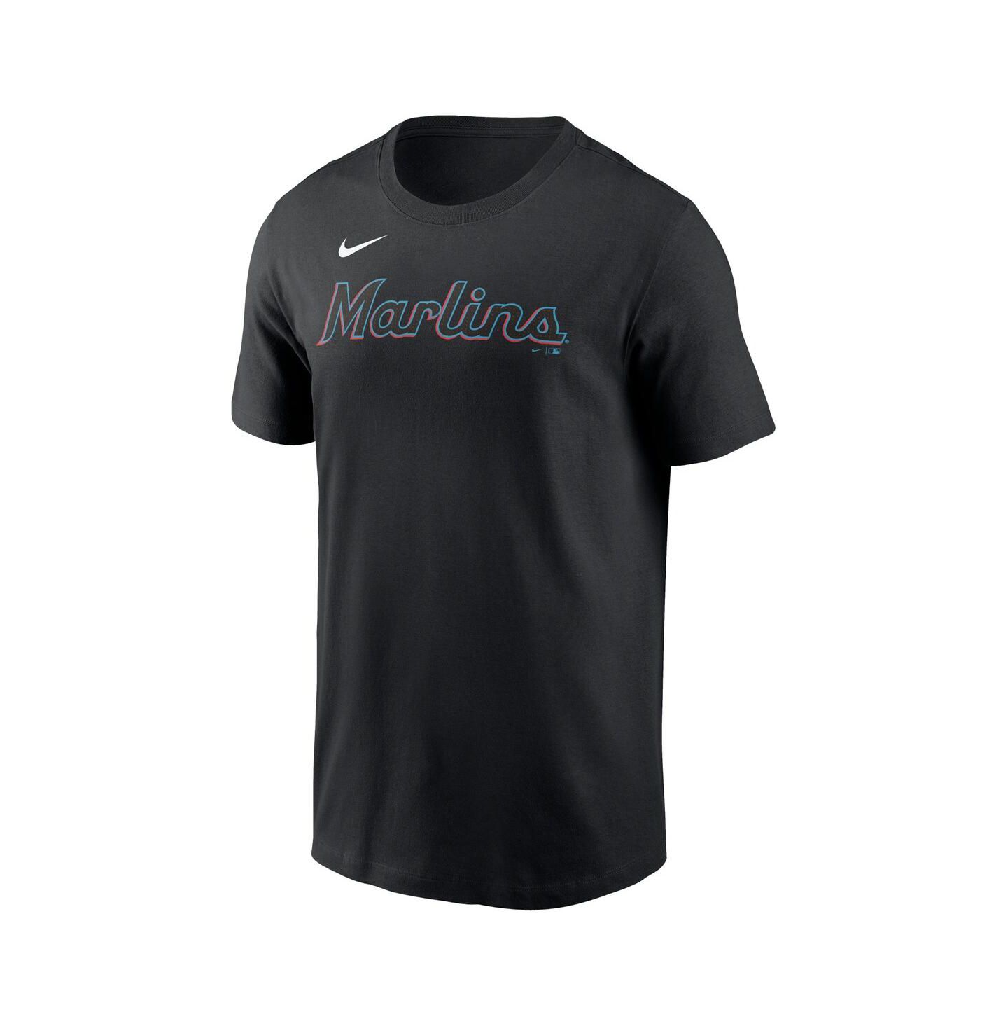 Мужская футболка Nike Black Miami Marlins Fuse Wordmark — фото 3