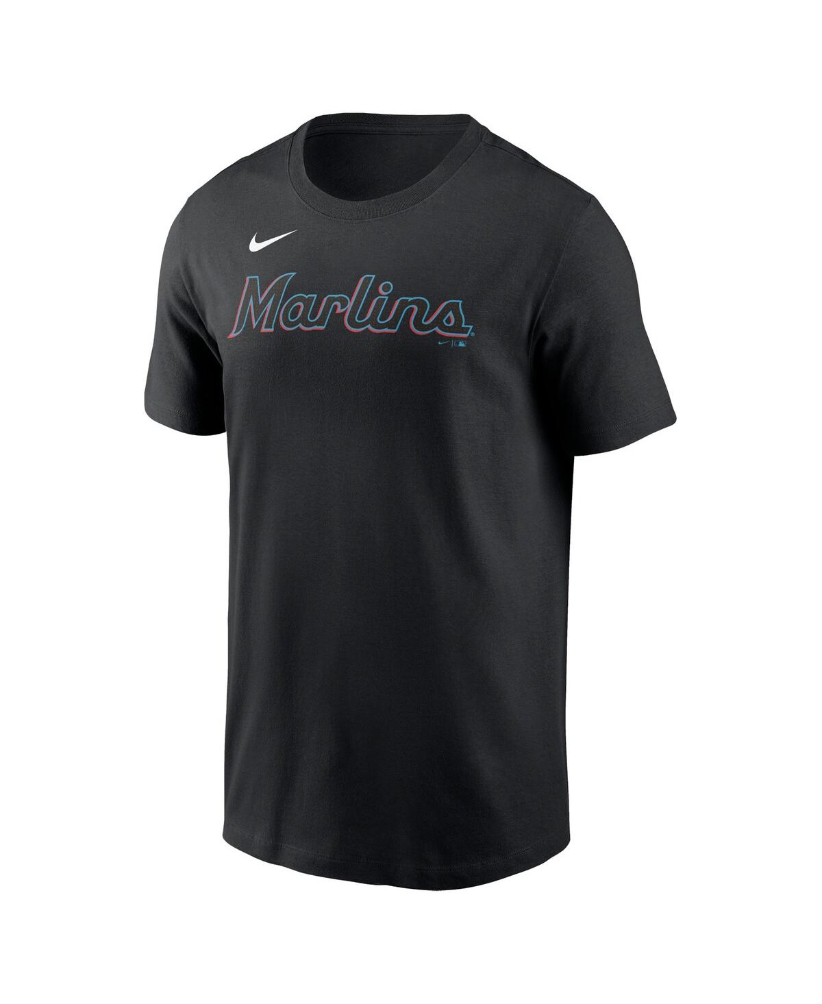 Nike Men'sMiami Marlins Fuse Wordmark T-Shirt - Black