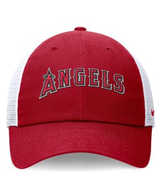 Men's Red Los Angeles Angels Evergreen Wordmark Trucker Adjustable Hat