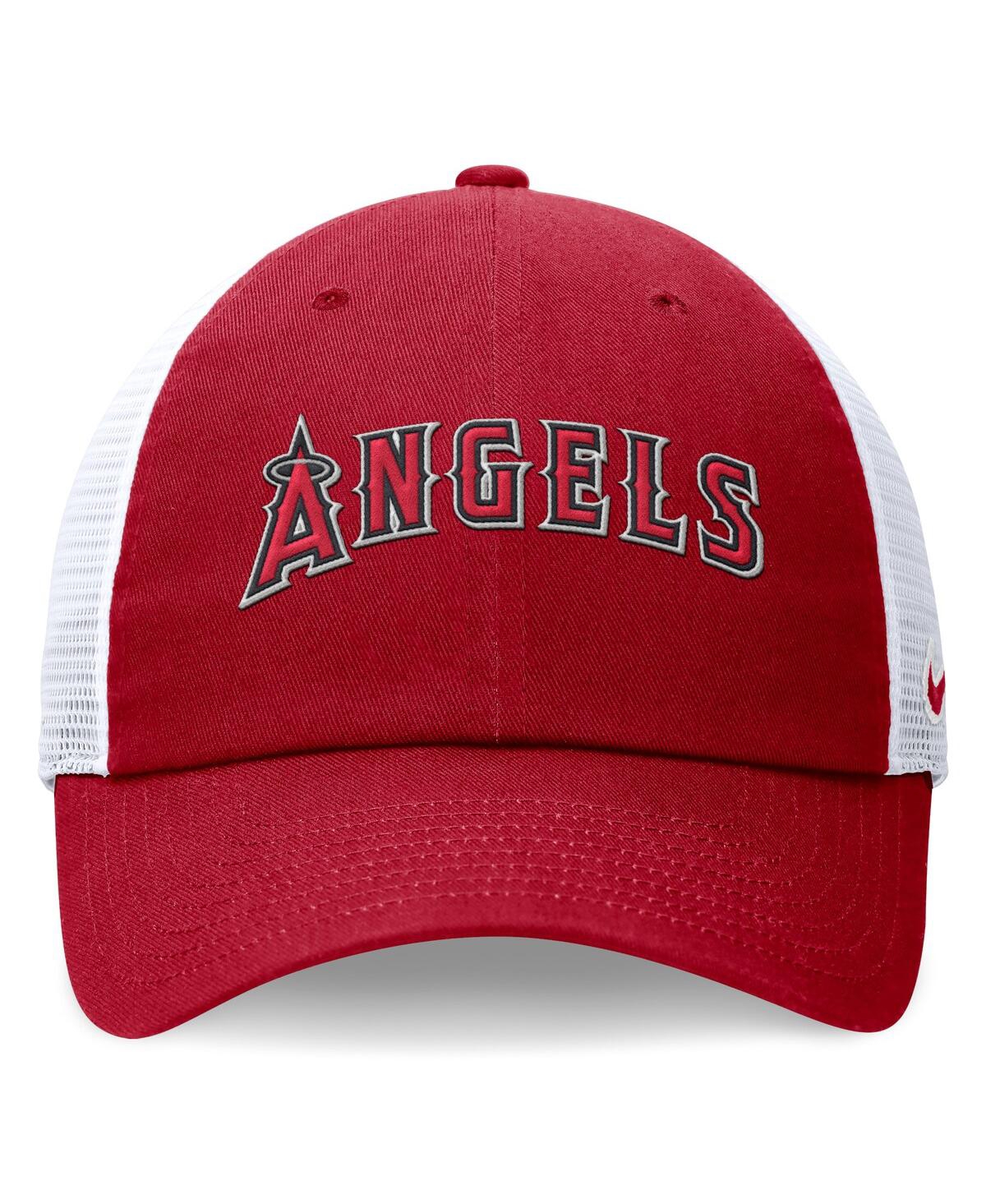 Nike Men's Red Los Angeles Angels Evergreen Wordmark Trucker Adjustable Hat In Red