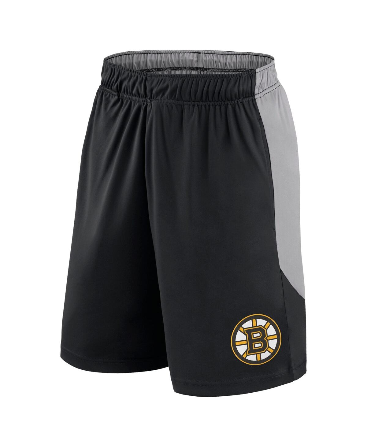 Fanatics Men's Black Boston Bruins Go Hard Shorts In Black,gray