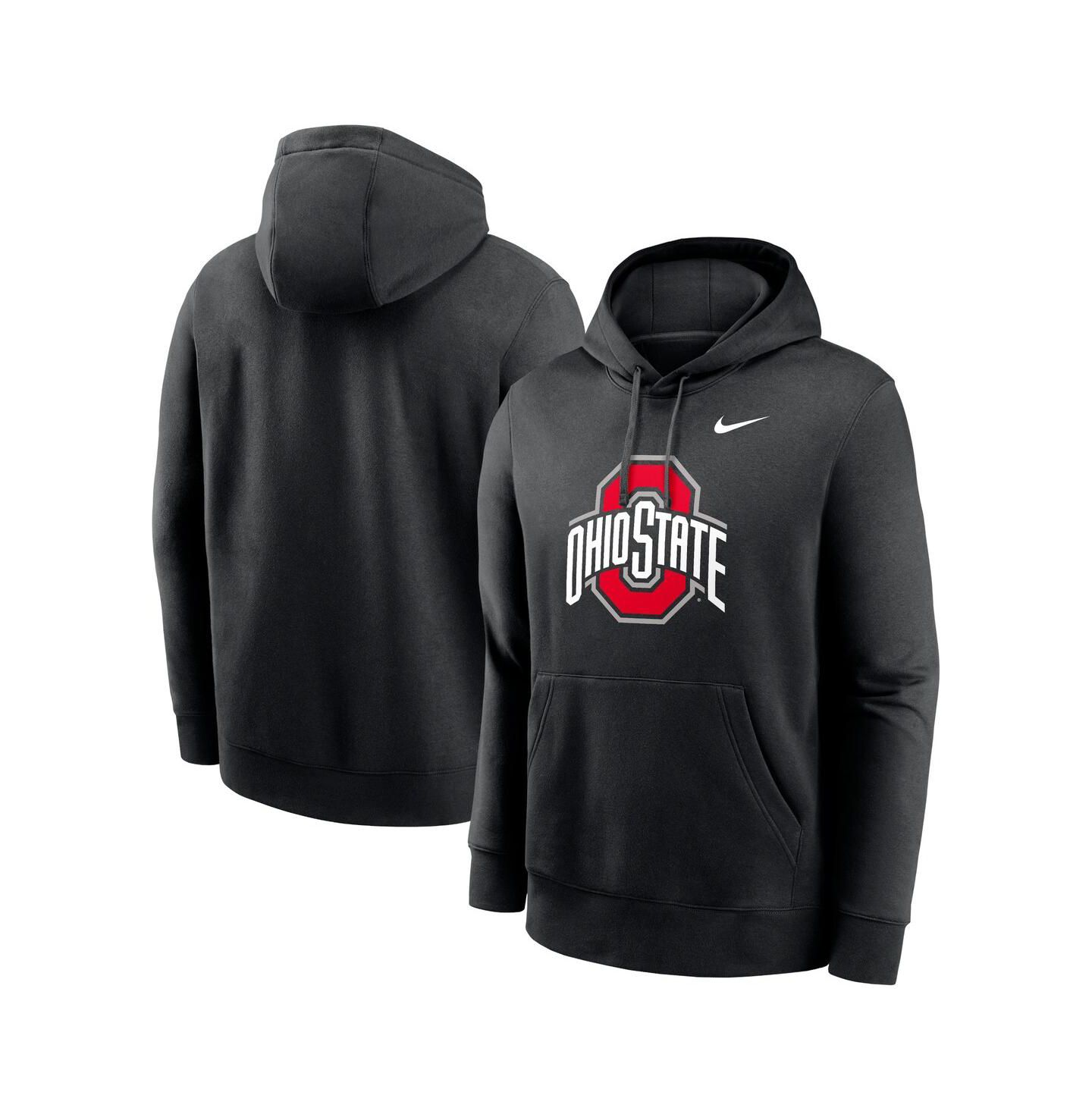 Мужское худи Nike Black Ohio State Buckeyes Primetime Evergreen Club Fleece Pullover — фото 1