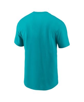 Men's Aqua Miami Dolphins Primetime Wordmark Essential T-Shirt