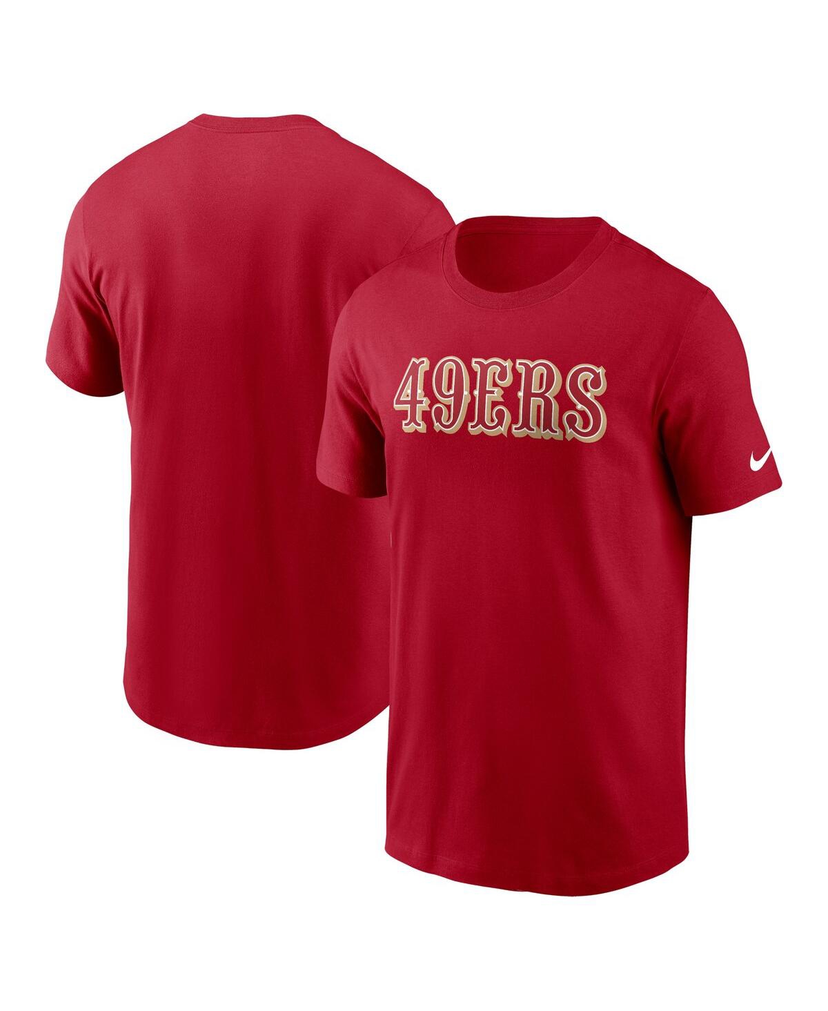 Nike Men's Scarlet San Francisco 49ers Primetime Wordmark Essential T-Shirt - Scarlet