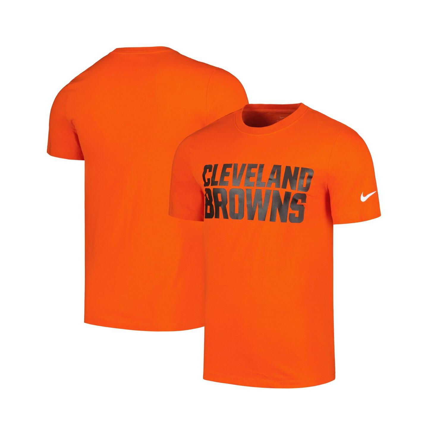 Мужская футболка Nike Orange Cleveland Browns Primetime Wordmark Essential — фото 1