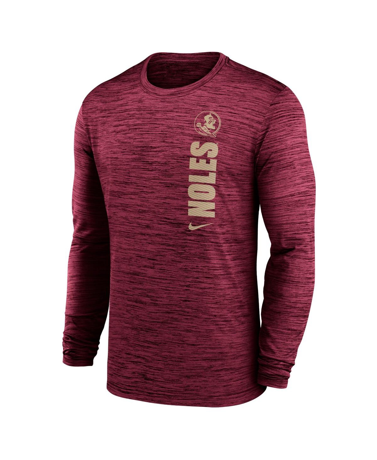 Nike Men's Garnet Florida State Seminoles 2024 Sideline Velocity Performance Long Sleeve T-shirt In Red,cream