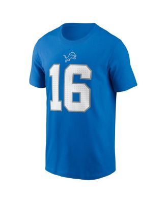 Men's Jared Goff Blue Detroit Lions Name Number T-Shirt