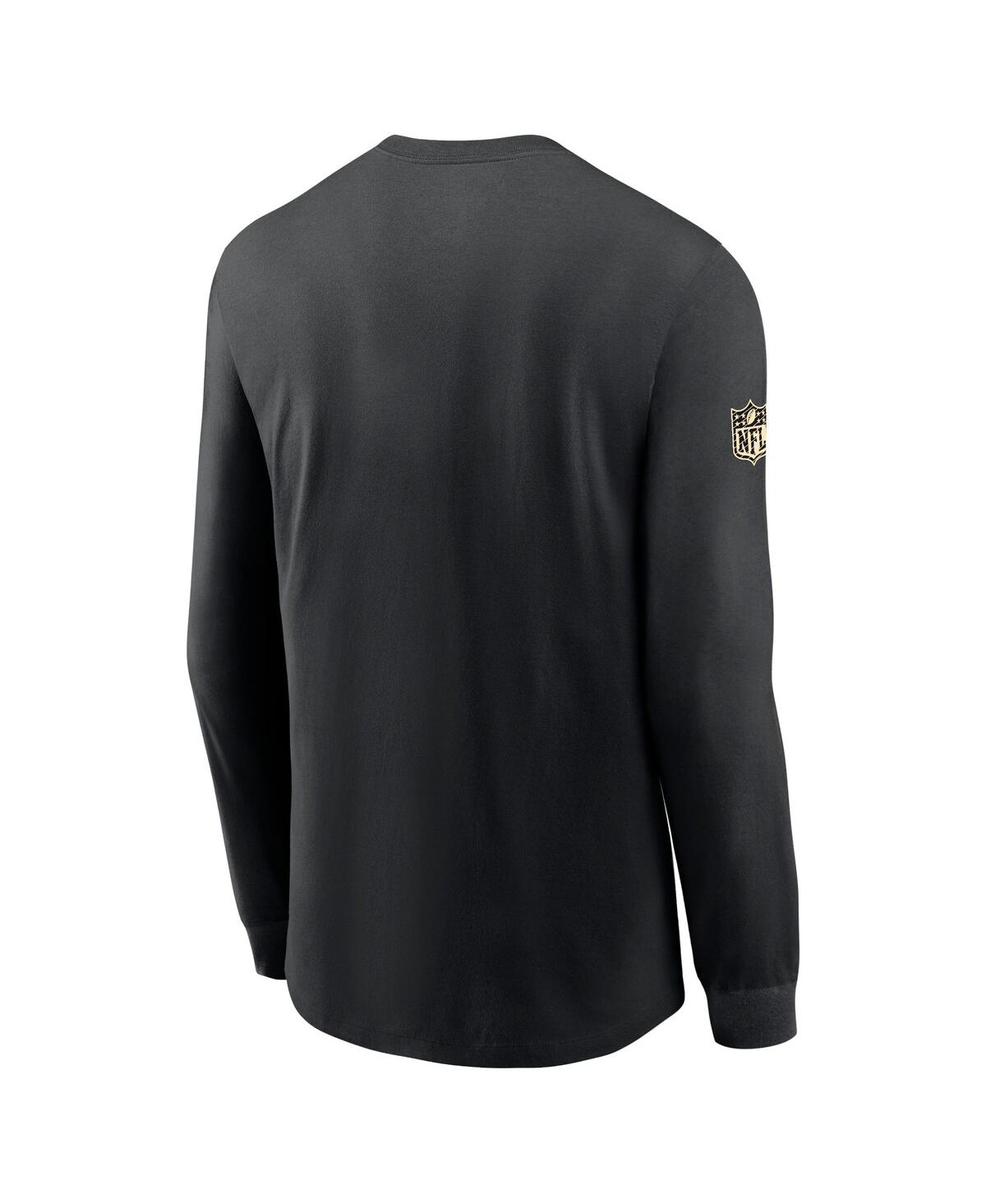 Nike Men's Black New Orleans Saints Sideline Performance Long Sleeve T-shirt In Black