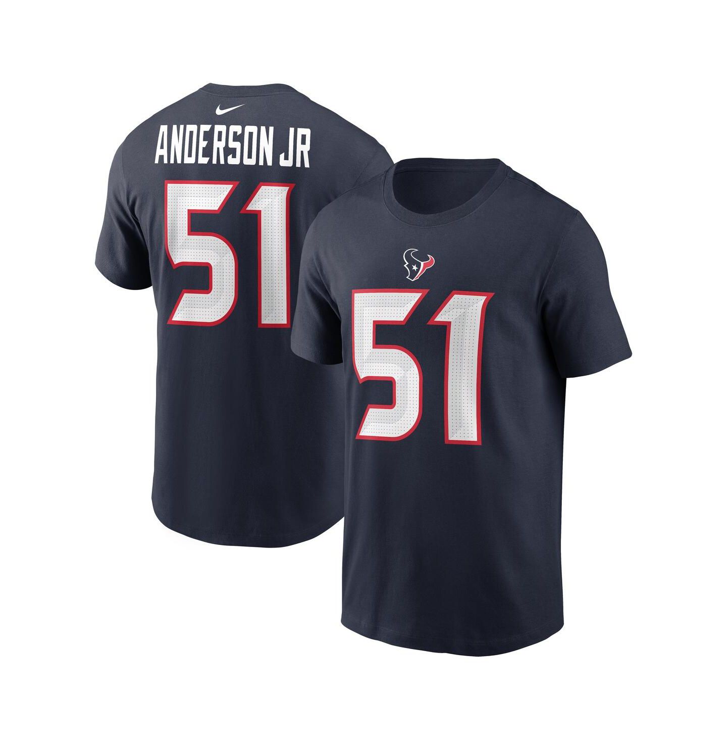 Мужская футболка Nike Will Anderson Jr. Navy Houston Texans Player Name & Number — фото 1