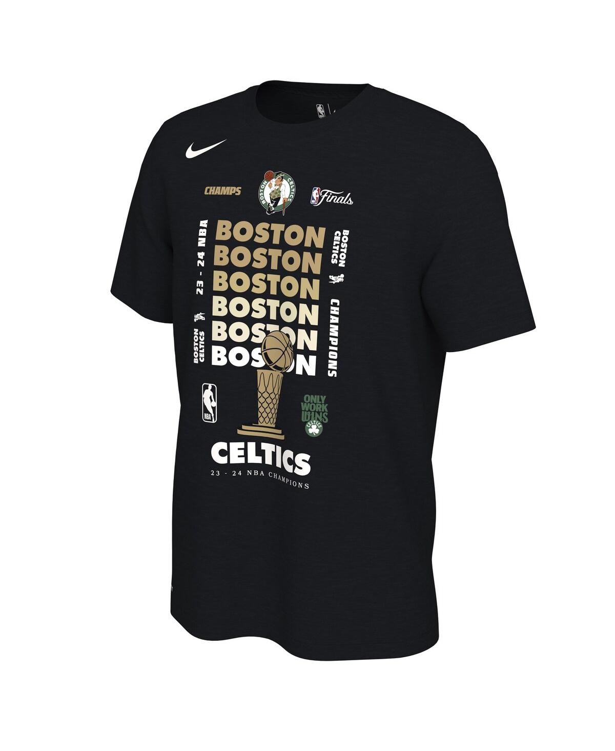 Nike Men's Black Boston Celtics 2024 Nba Finals Champions Celebration Expressive T-shirt In Black