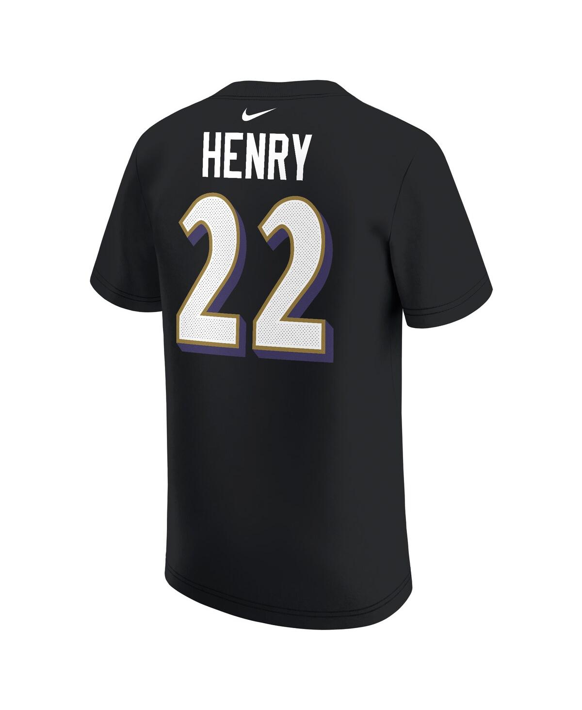 Nike Big Boys And Girls Derrick Henry Black Baltimore Ravens Player Name Number T-shirt In Black