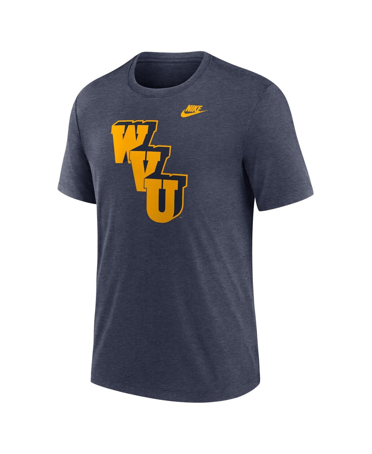Nike Heather Navy West Virginia Mountaineers Blitz Legacy Primary Tri-blend T-shirt In Blue
