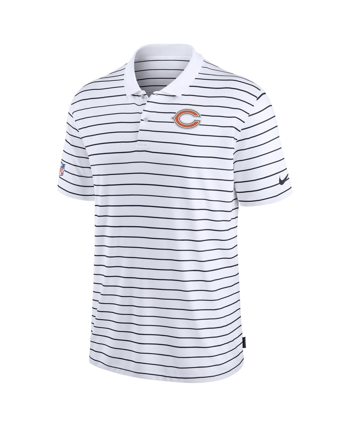 Nike White Chicago Bears Sideline Lock Up Victory Performance Polo In White,navy