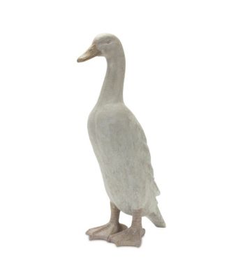 Distressed Stone Standing Duck Garden Statue (Set of 2)
