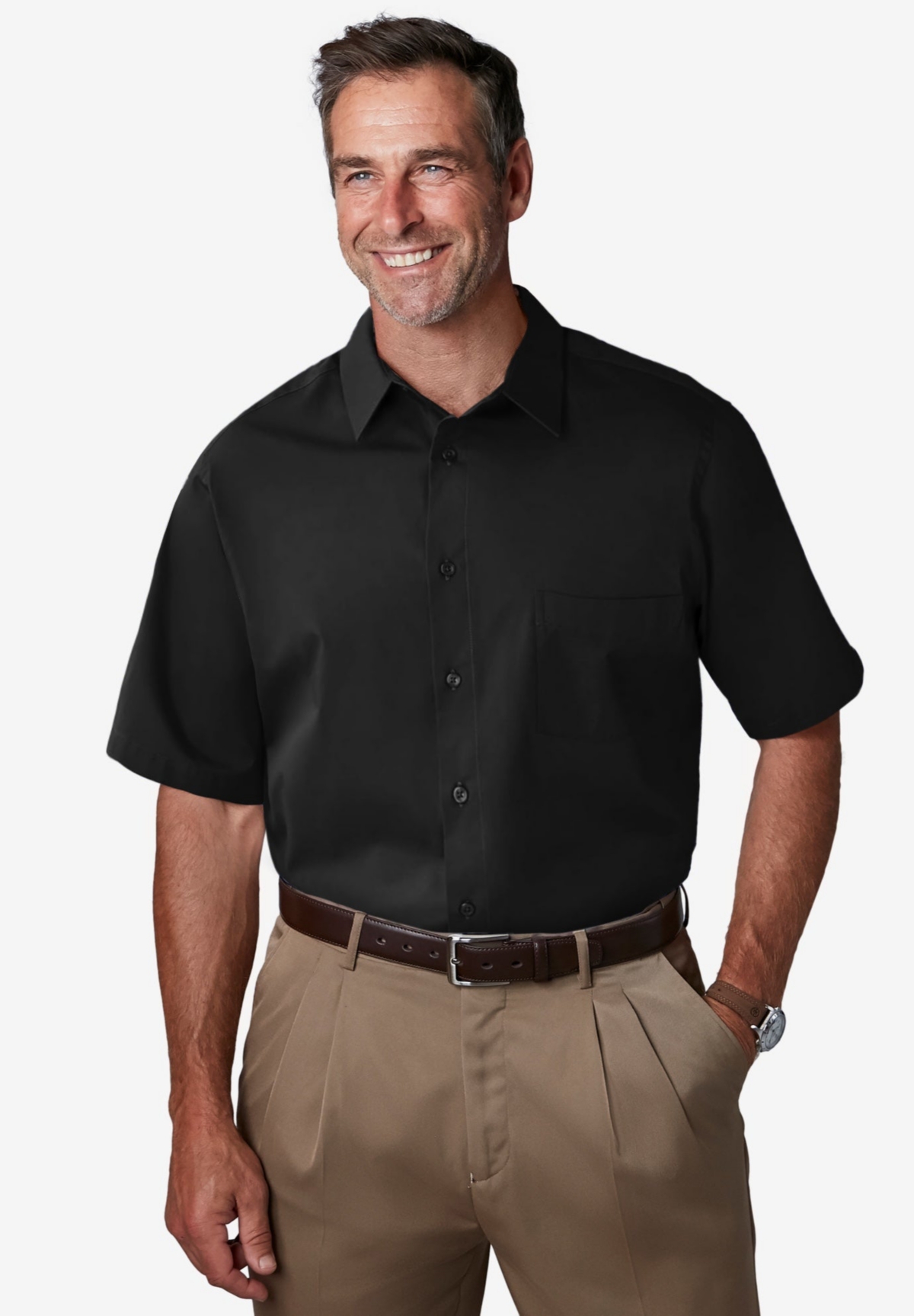 KingSize Big & Tall Wrinkle-Free Short-Sleeve Dress Shirt