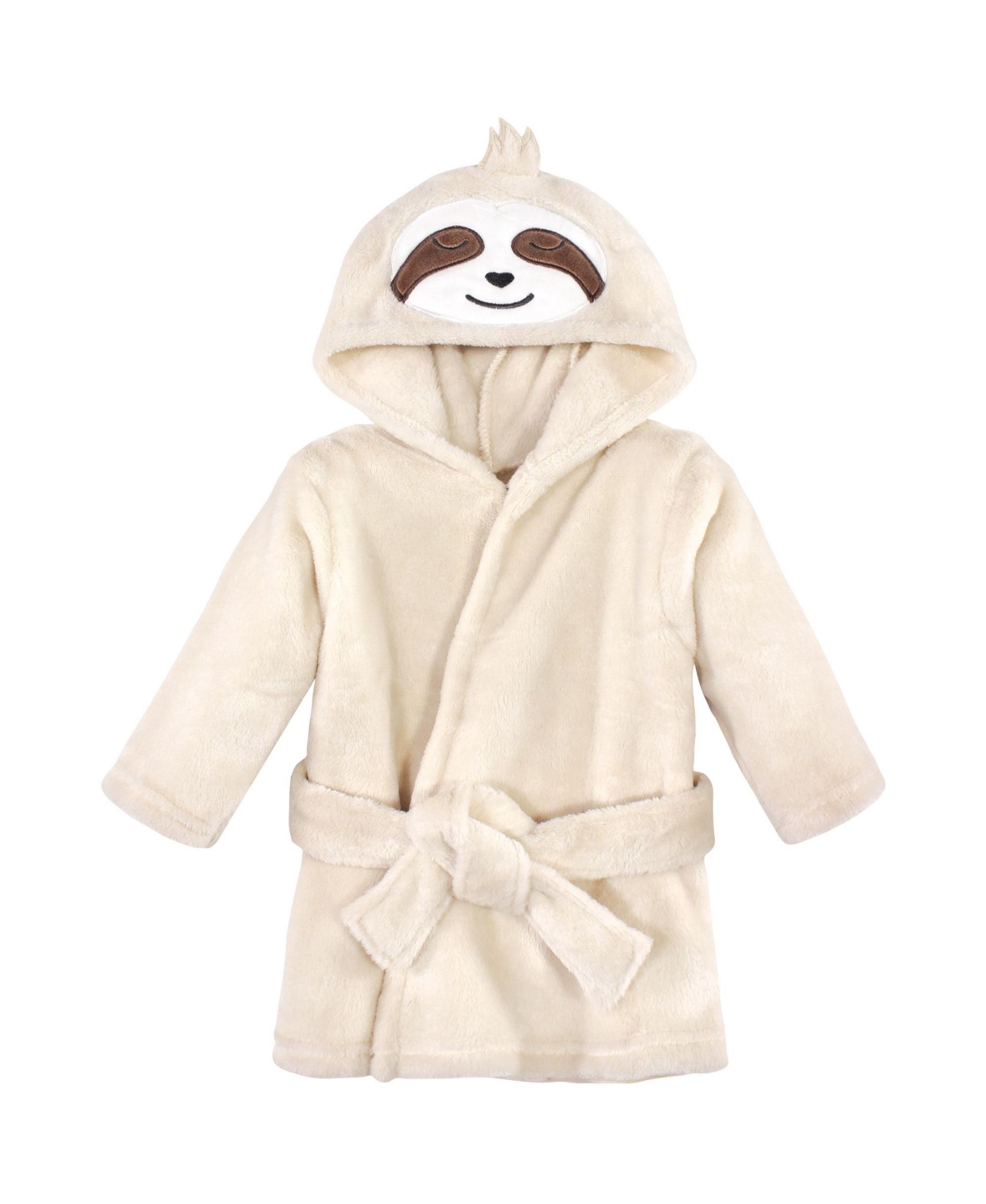 Hudson Baby Baby Boys Unisex Plush Animal Face Bathrobe, Sloth, 0-9 Months - Sloth