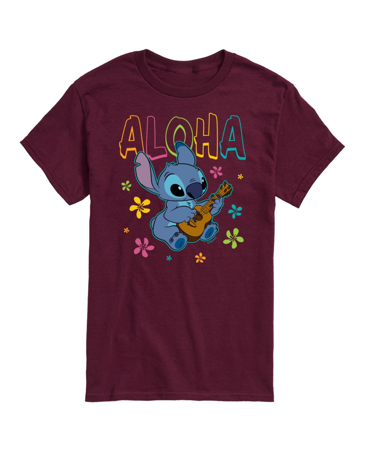 Airwaves Hybrid Apparel Lilo And Stitch Mens Short Sleeve Tee In Purple