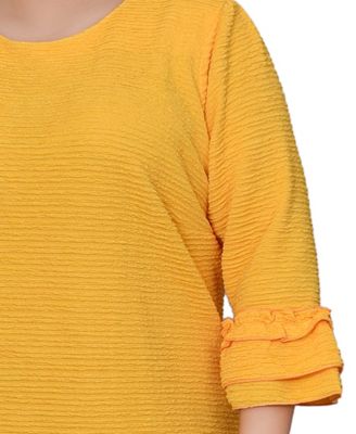 Plus Size 3/4 Length Sleeve Textured Knit Dress